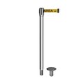 Montour Line Retractable Belt Removable Stanchion, 2ft Pol.Steel Post  9ft. Area MX530R-PS-ESDPRYB-90